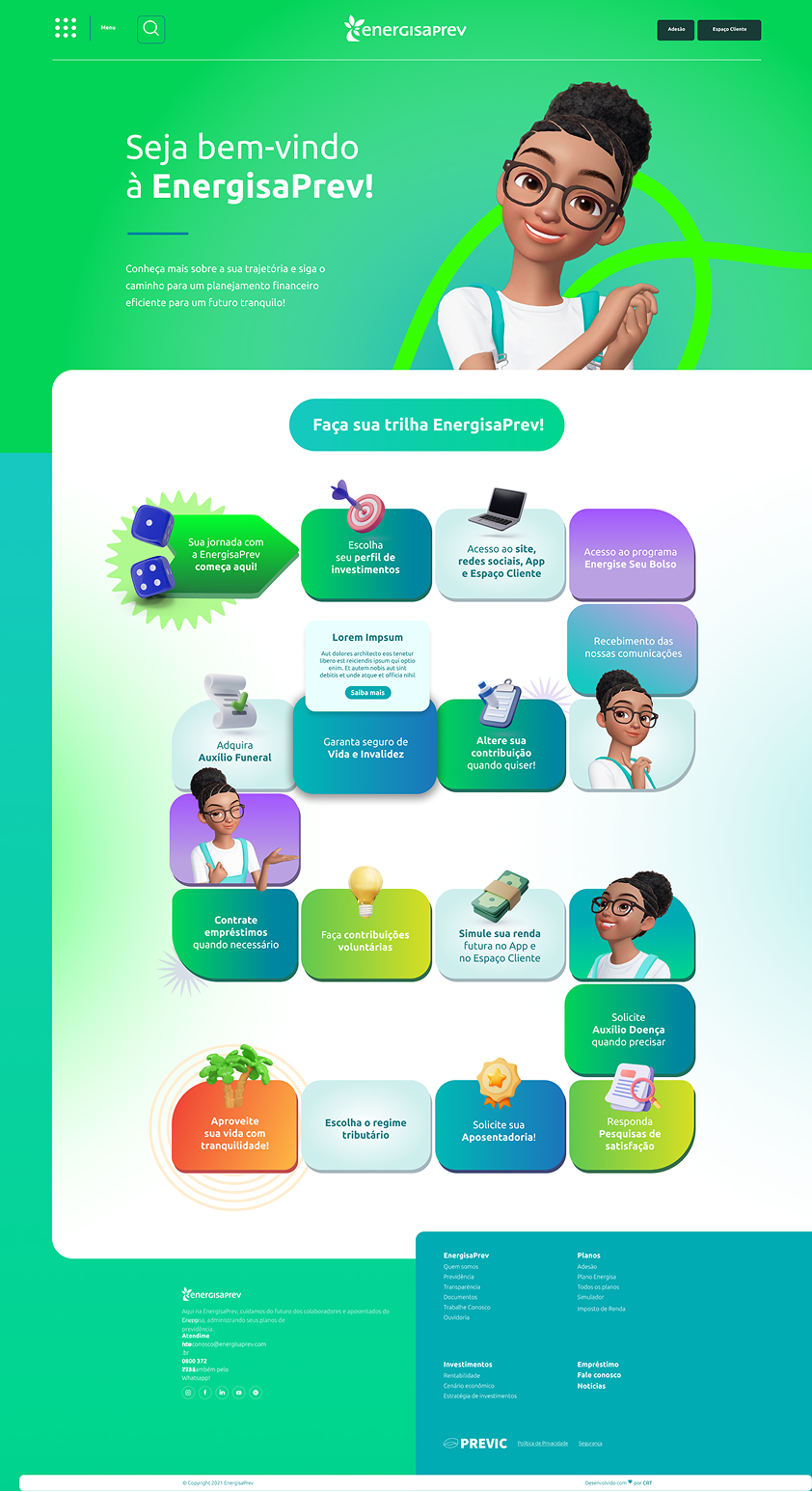 Layout da página da ENERGISAPREV